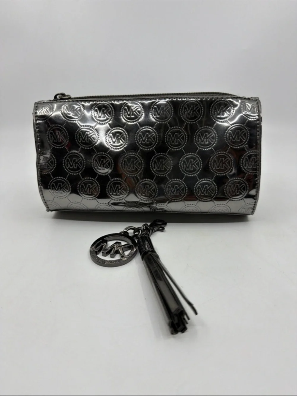 Limited Edition Michael Kors Cosmetic Metalli Monogram Logo Makeup Cosmetic Bag